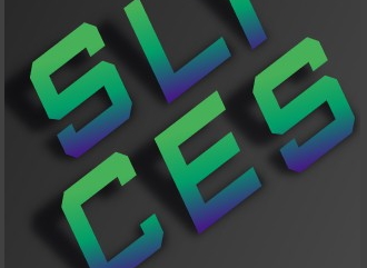 HD font in the style of slicing layer, slice
