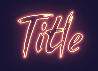 Glowing text in the style of retro neon signs