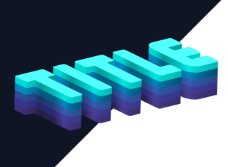 Vertical 3D text for typography and logo.