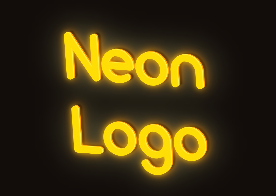 Neon Logo in Yellow Style - Glowing Text Effect