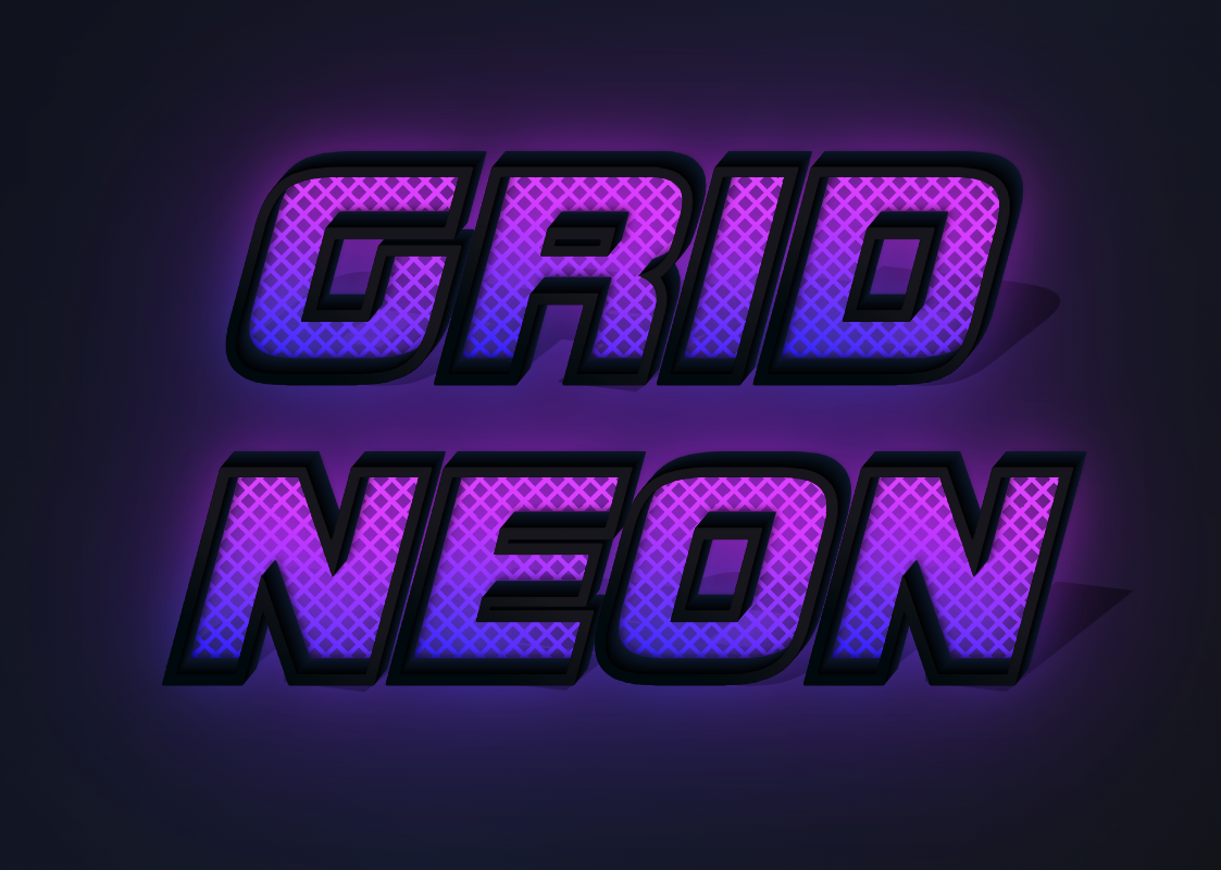 GRID NEON: Futuristic Text with Neon Effect