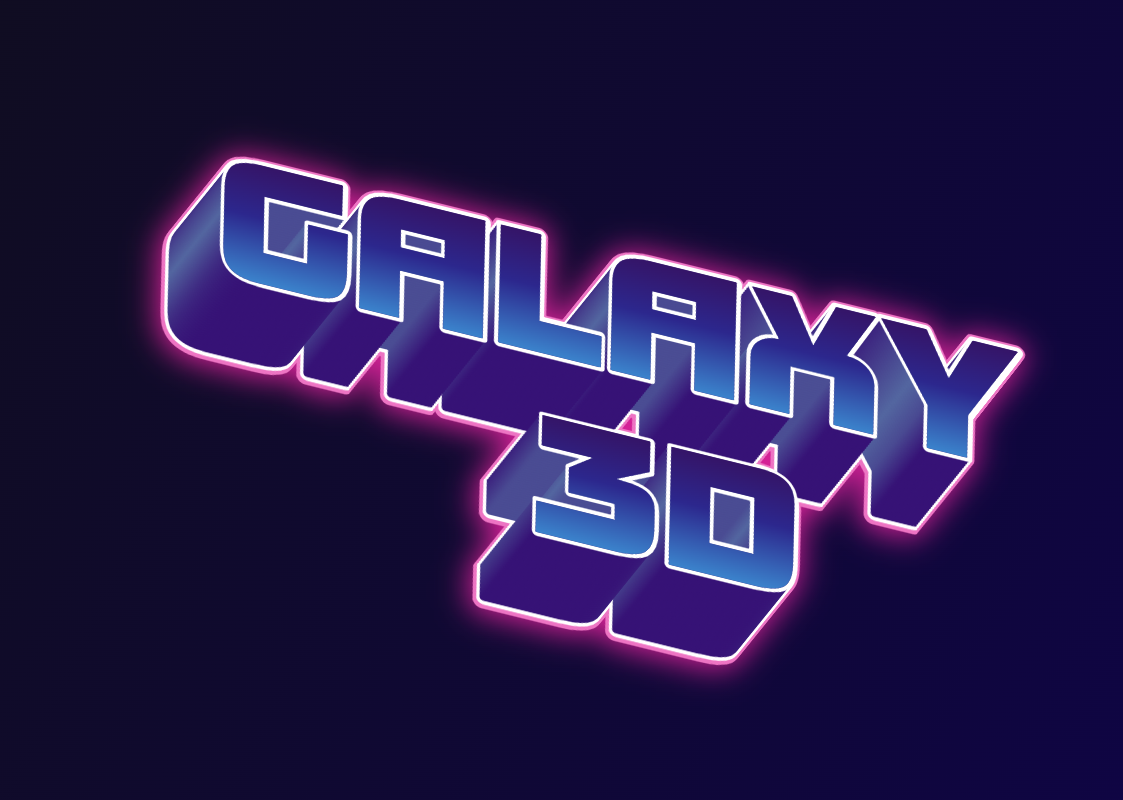 Retro-futurism: 'Galaxy 3D' text effect