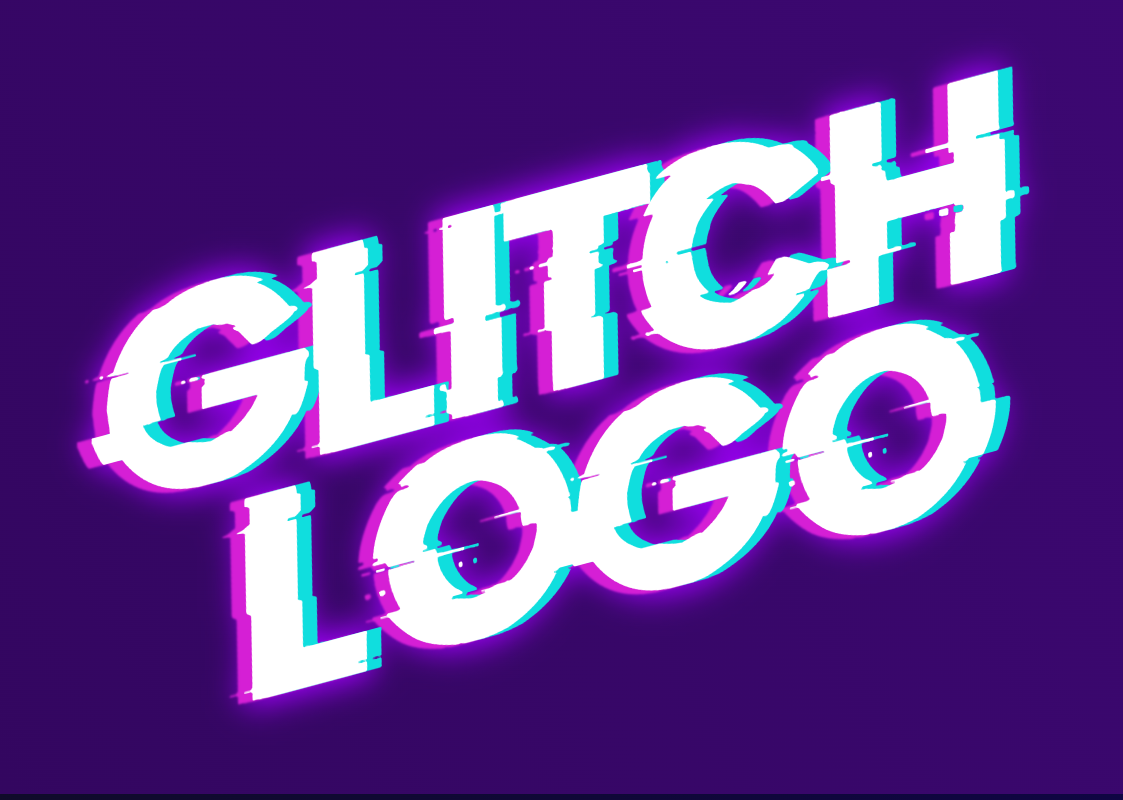 Create a unique logo with a glitch effect